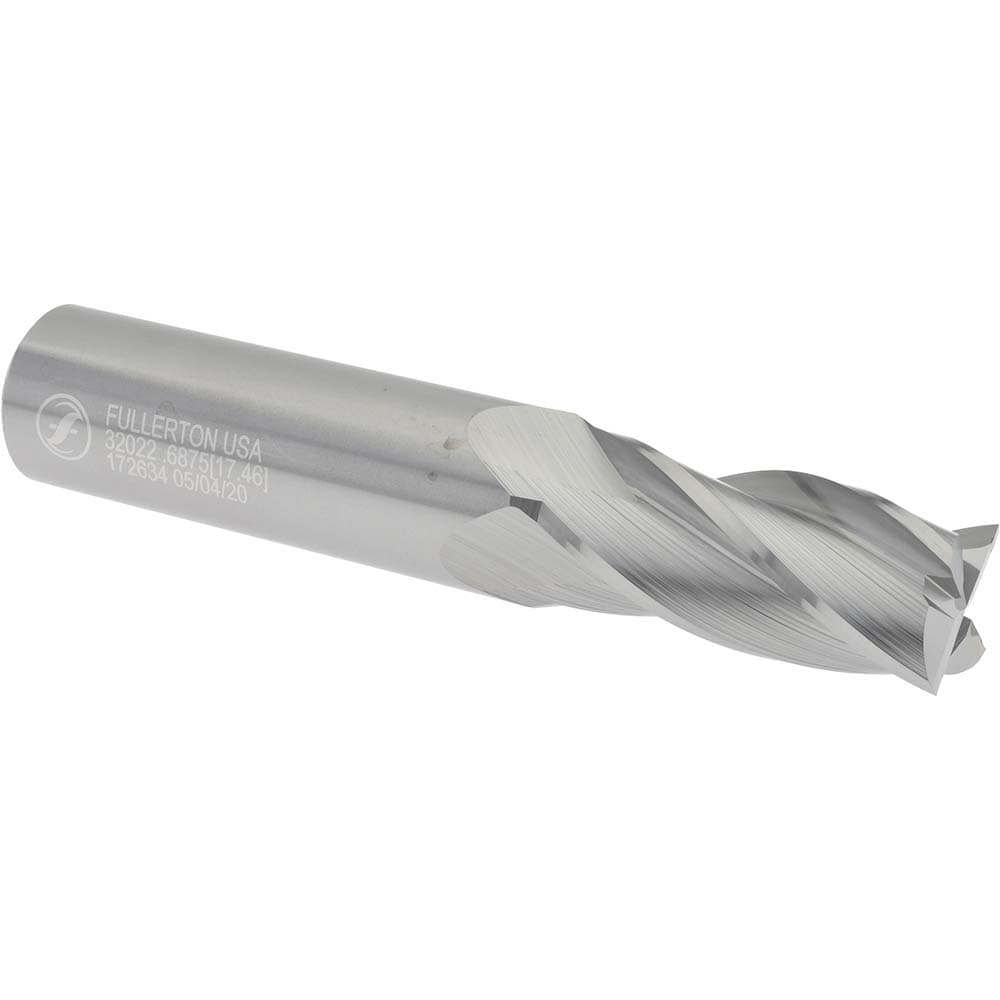 Square End Mill: 11/16'' Dia, 1-1/2'' LO